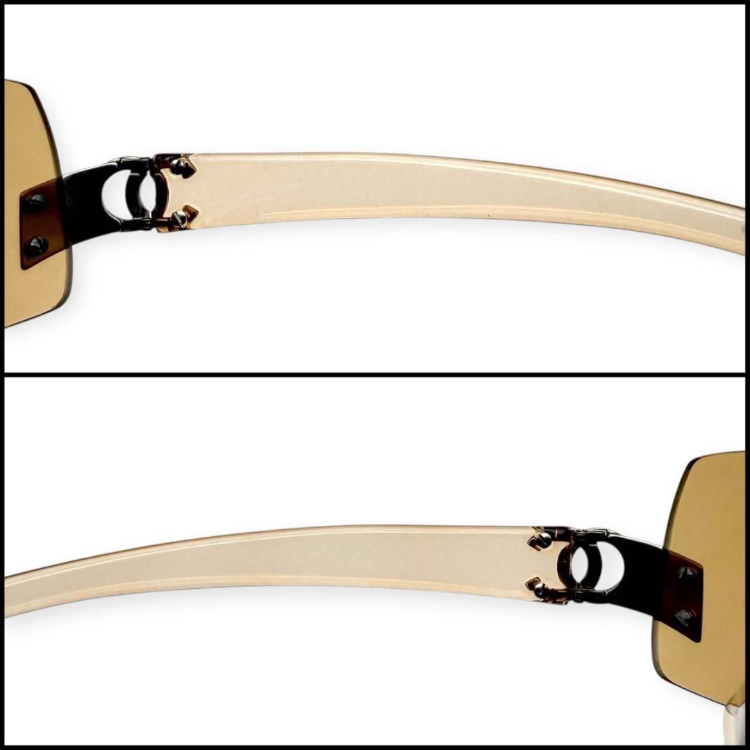 【美品】CHANEL シャネル　ココマーク　リムレス　サングラス　スクエア