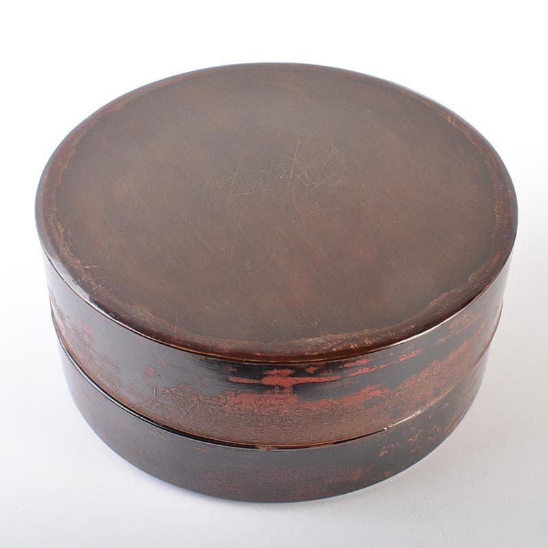 古民具　時代漆器　根来塗　食籠　菓子器　蓋物　D　R7544