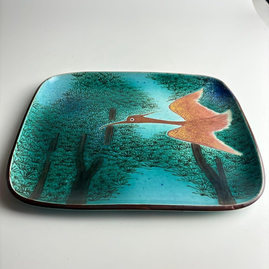 五十吉 色絵 丸皿 骨董 皿 飾皿 絵皿 アンティーク