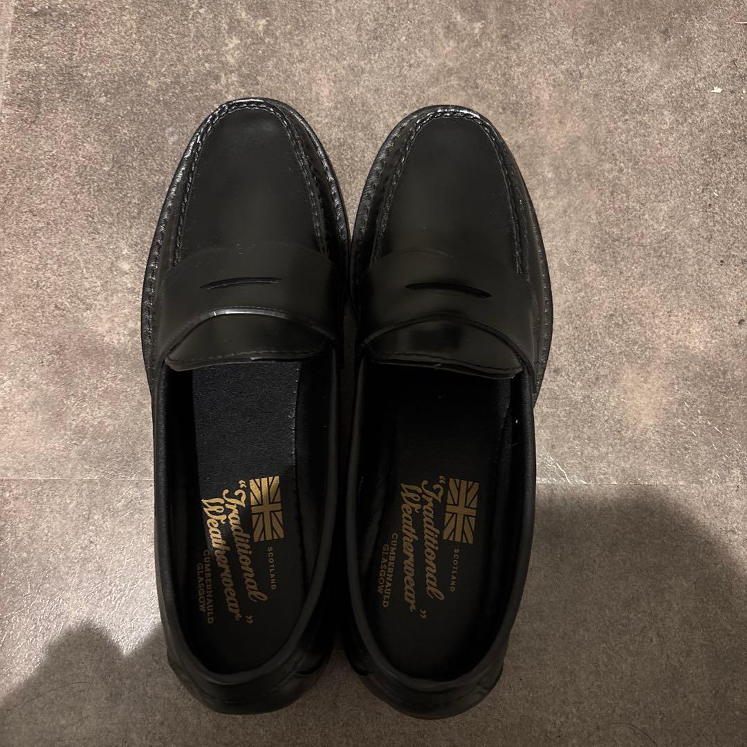 Traditional Weatherwearレインローファー ブラック　革靴