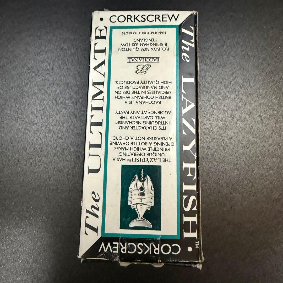 英国製 バッカナル THE LAZYFISH フィッシュ型 コルク抜き 箱付