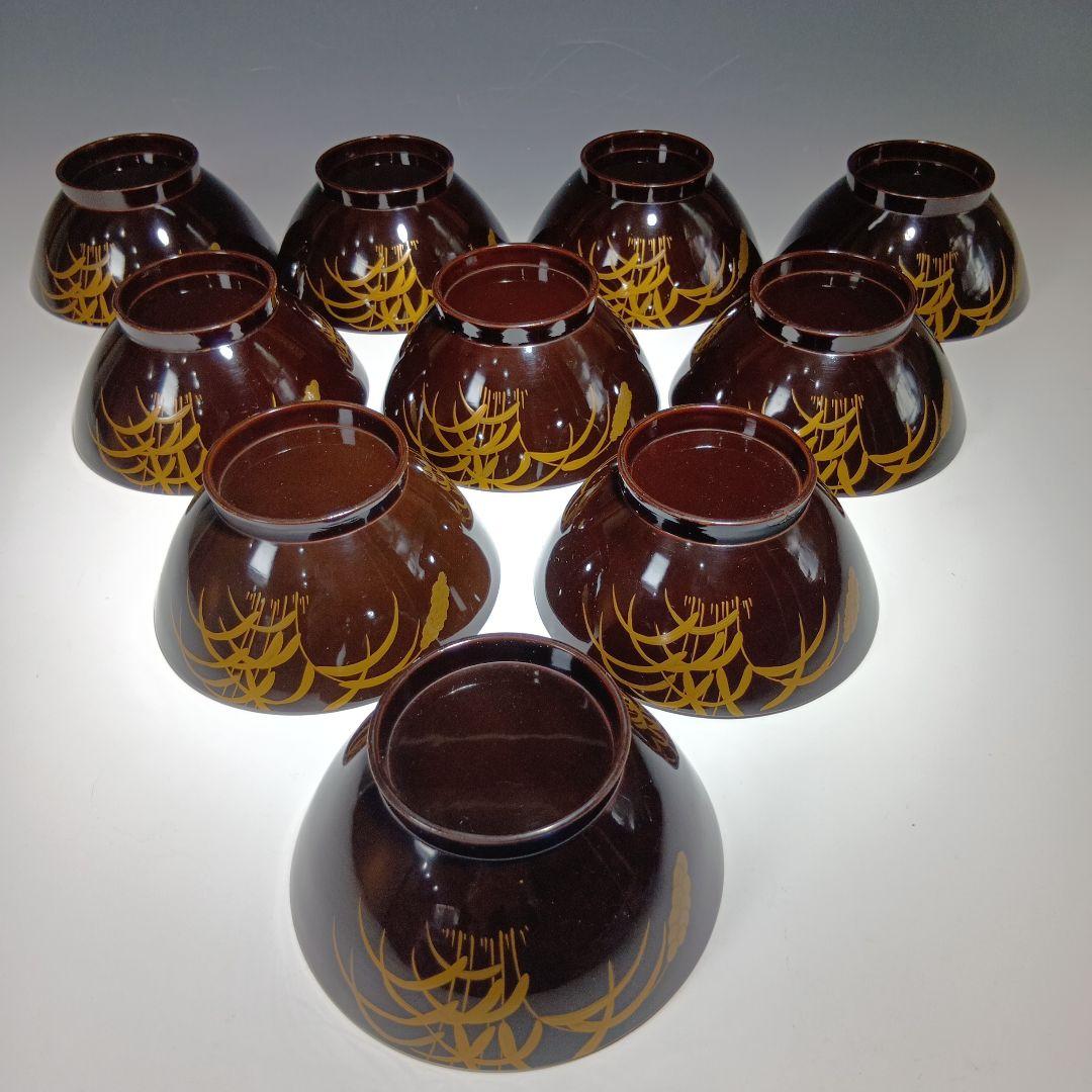 値下げ時代物　蒔絵吸物椀10客