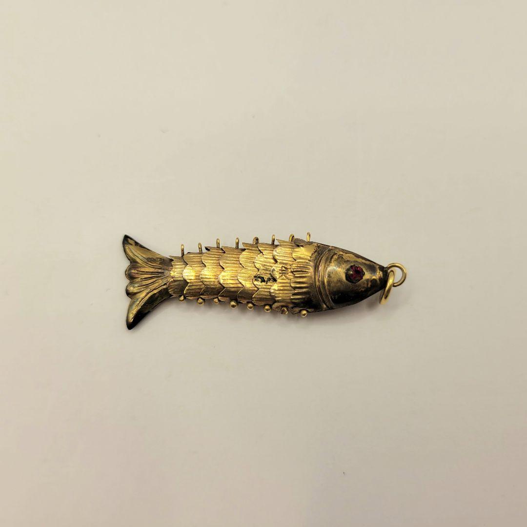 14金 ルビー 魚モチーフ ペンダントトップ ネックレス 14K