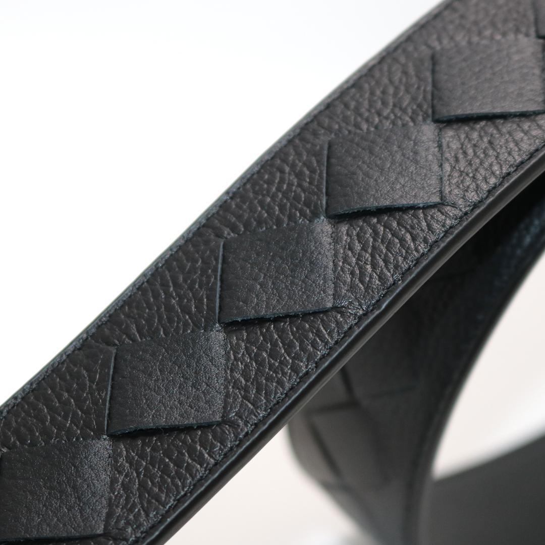 【未使用級】ボッテガヴェネタ レザー シボ革 Dリング ベルト 黒 ダブルリング