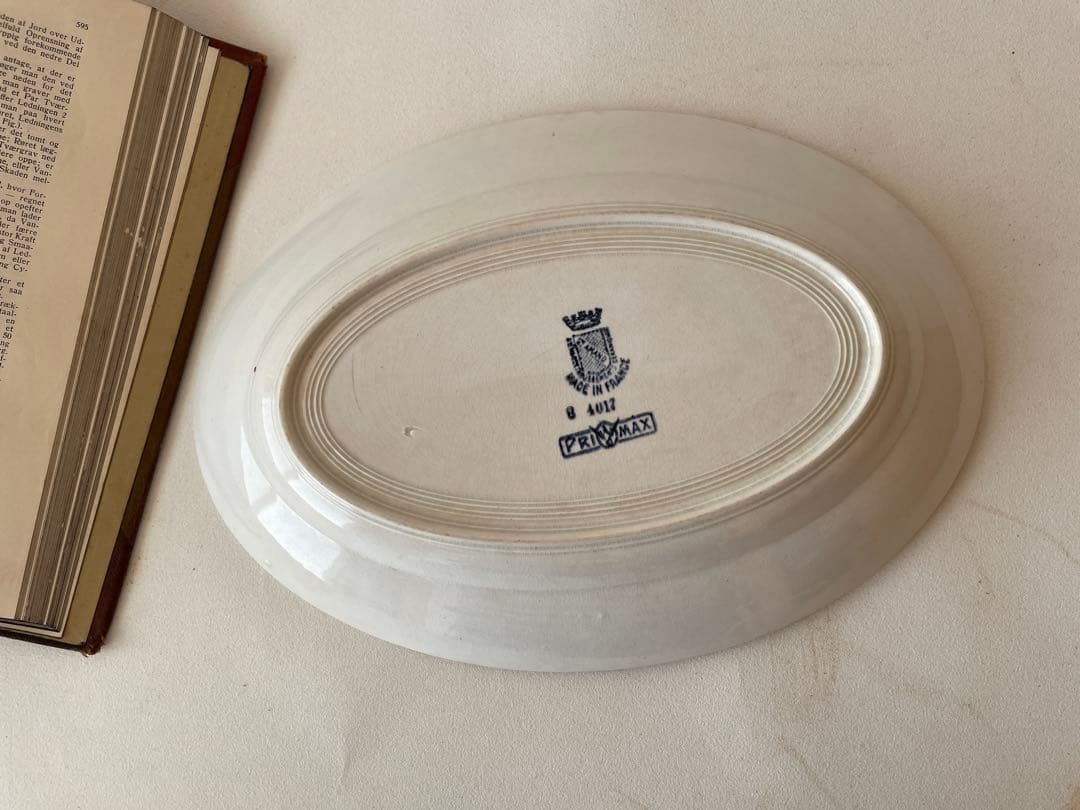 サルグミンヌ　シャビーオーバルプレート　フランスアンティーク皿　オーバル皿