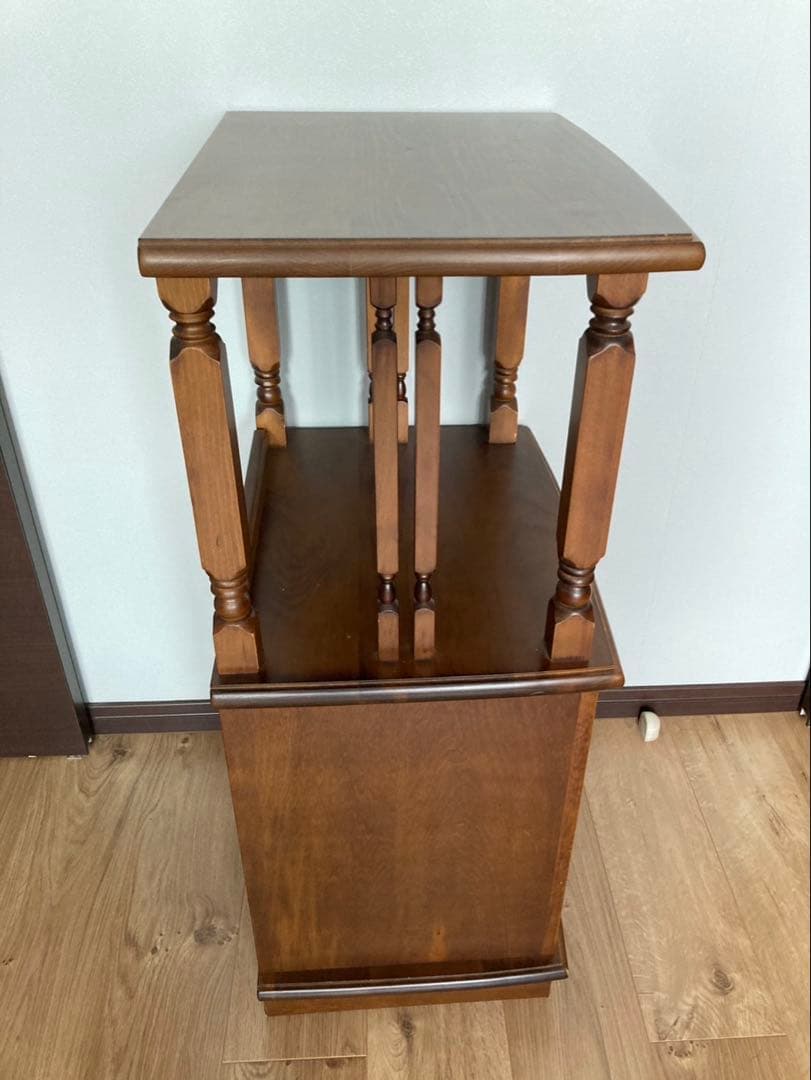 電話台 キャビネット シェルフ 花台 ラック 収納棚 レトロ ヴィンテージ　木製