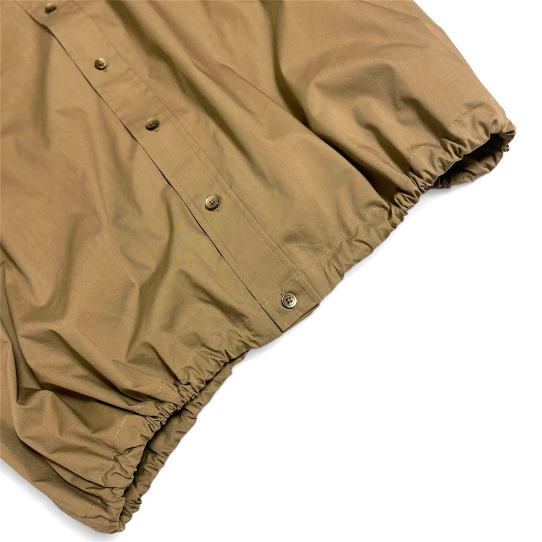 美品 スピックアンドスパンCO/PEヘムギャザーシャツ ゆったり ベージュ