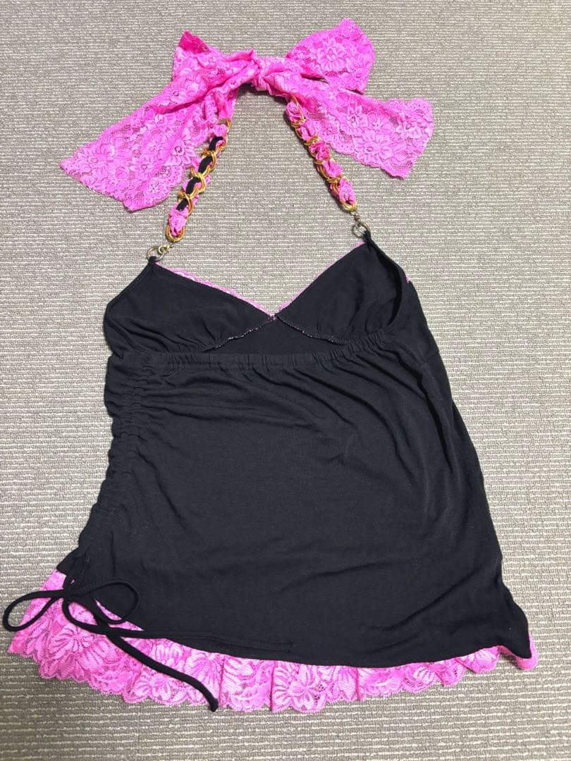 MARSレースおリボンホルターネックキャミY2k平成ギャル姫ギャル平成女児