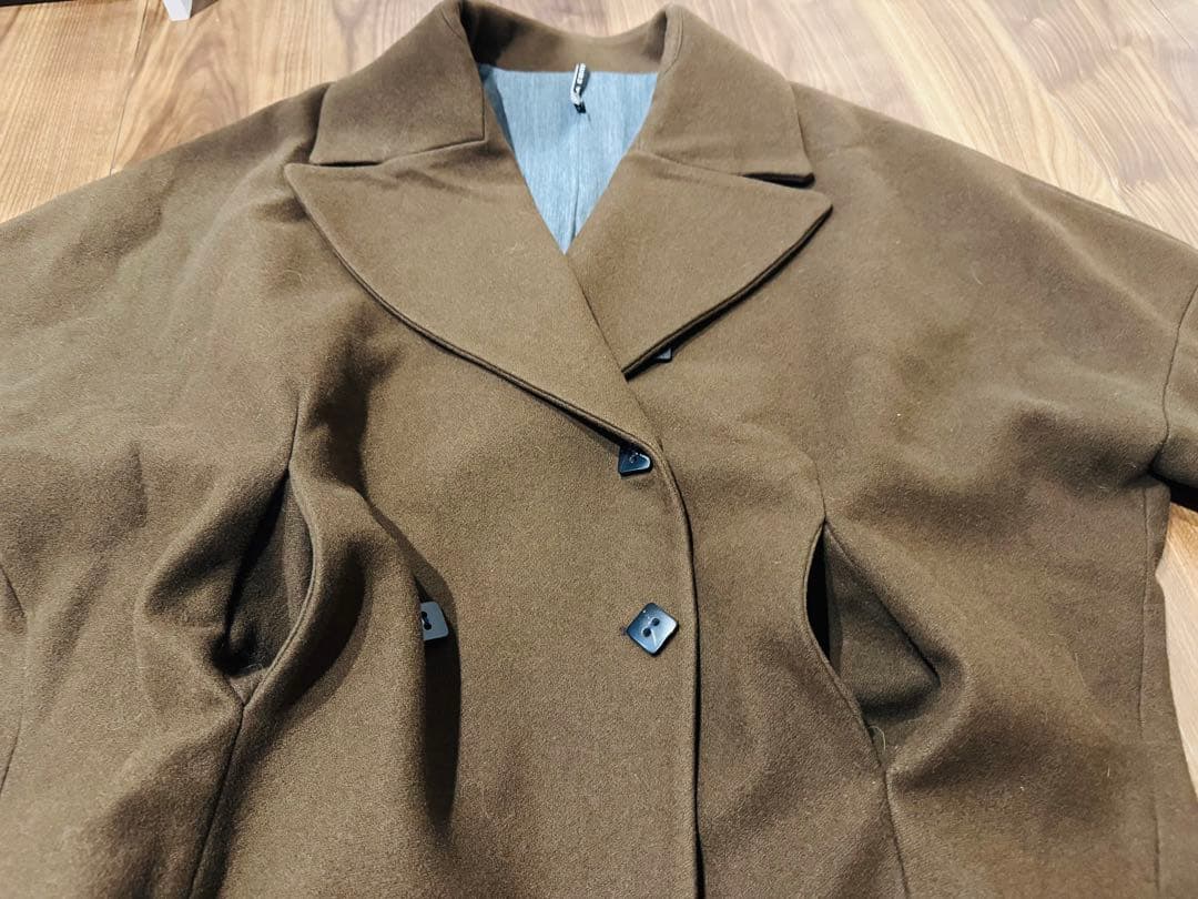 ウール コート　イタリア製　チョコレートブラウン　チェスター