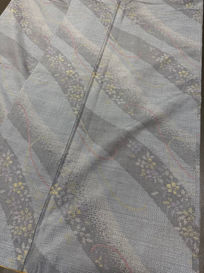 【極美品】重要無形文化財 本場結城紬「結」グレー「極上120亀甲」地機