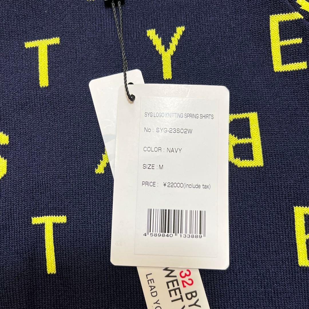 SY32 SWEET YEARS ゴルフレディース ニットシャツ M ネイビー