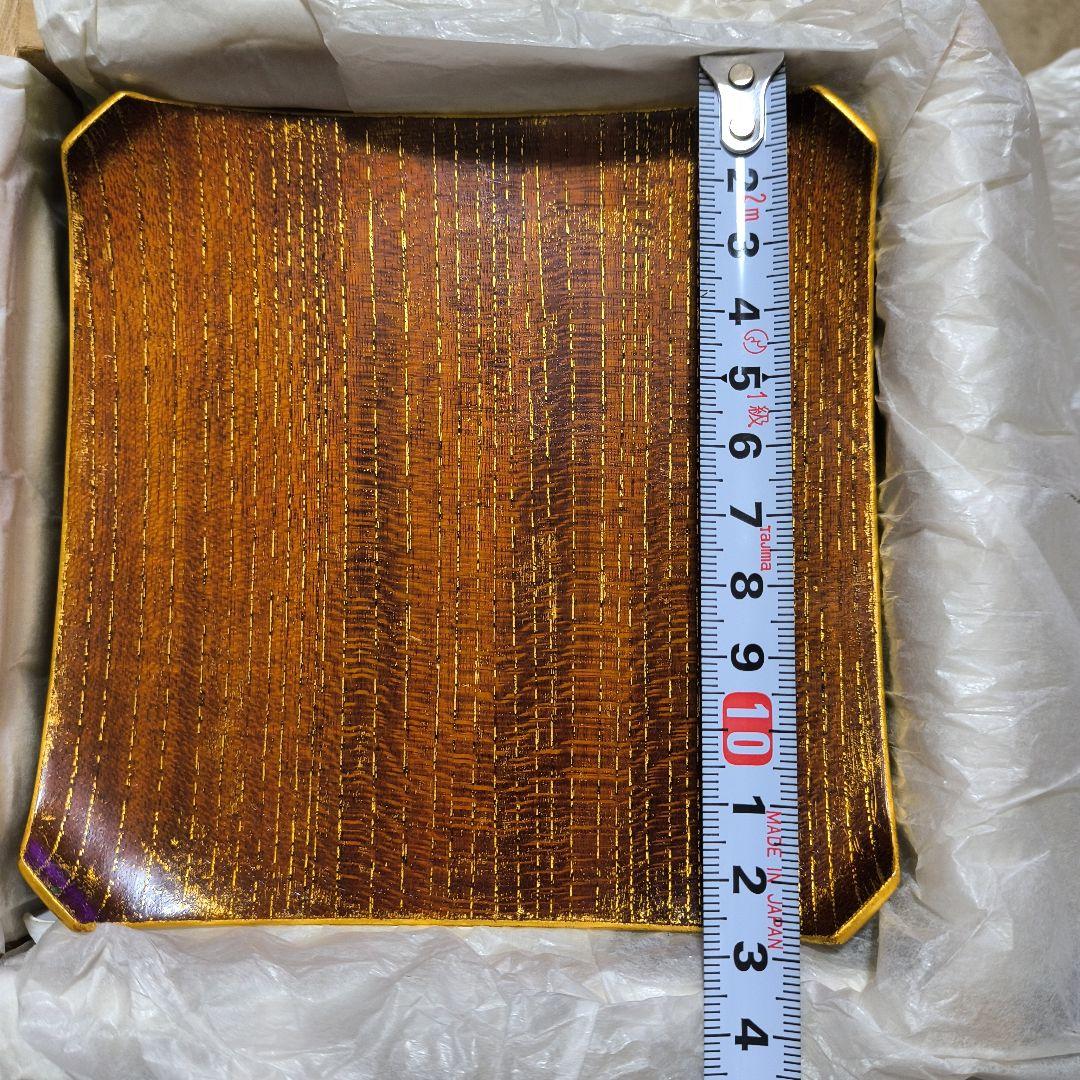 欅 杢目沈金 銘々盆