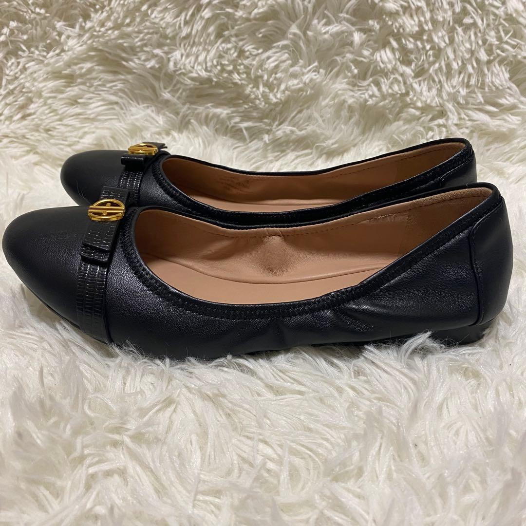 ✨定3.3万美品✨コールハーン フラットシューズ　トバ ボウ バレエ黒ブラック
