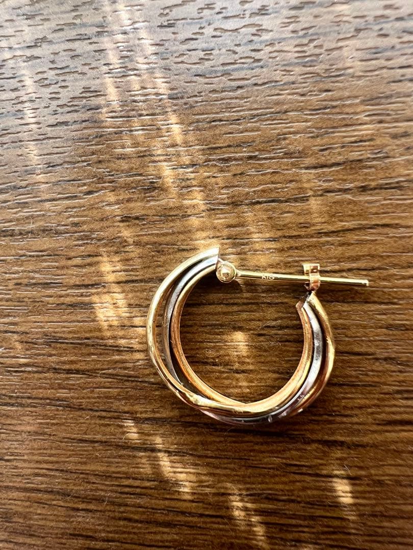 T*e様 k10 pt900 コンビ　フープピアス　片耳