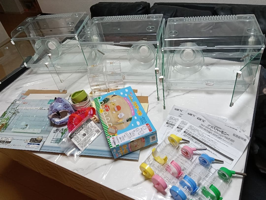 小動物用アクリルケージ3個セット