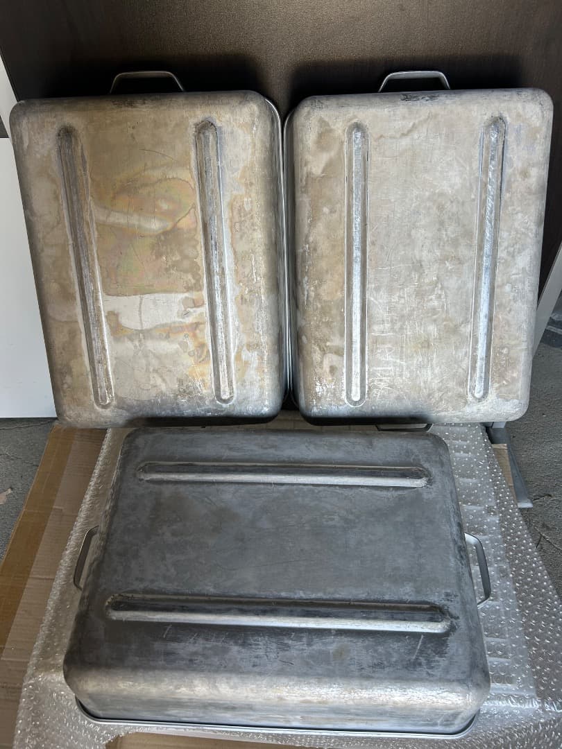 昭和レトロ 学校給食 3点セット アルミ製食缶蓋あり