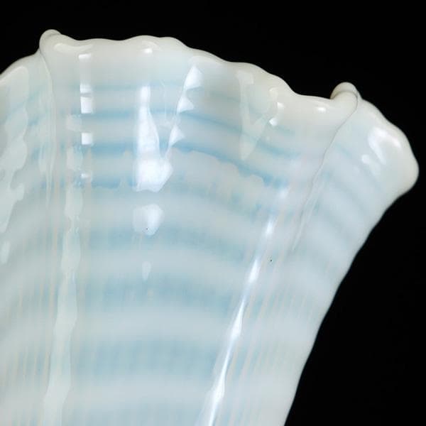 Y1505-5 ヴィンテージ フリント アルバニー ワセリンガラス 花瓶