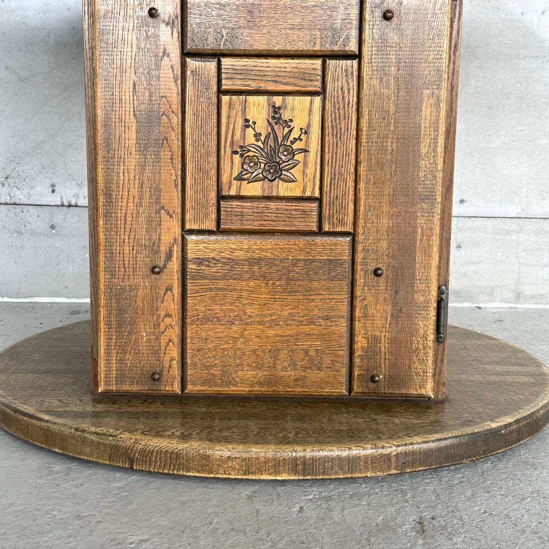 ✦70s✦ 昭和レトロ マルニ木工 円形テーブル 収納キャビネット付き 喫茶店