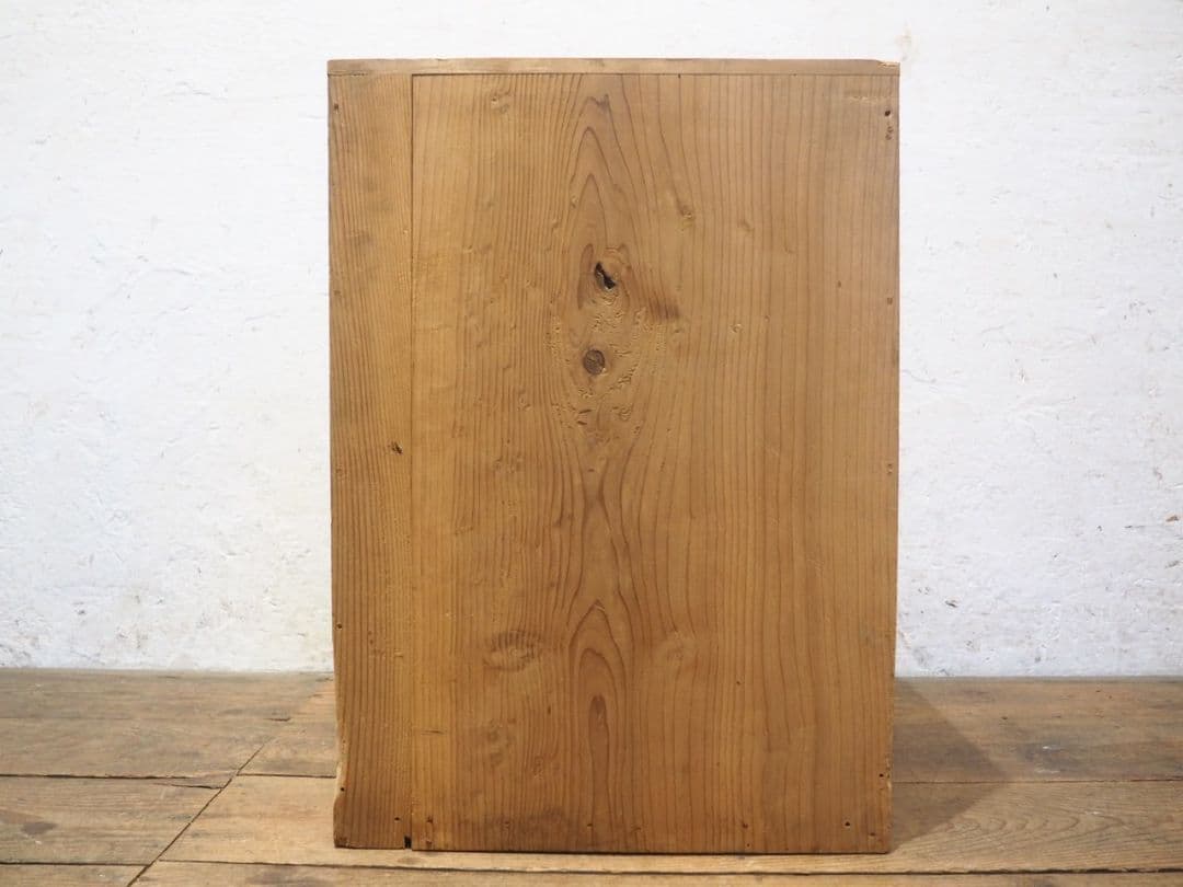 1215 引き出し付き　杉の収納棚　飾り棚　ラック　古家具　レトロ　ビンテージ