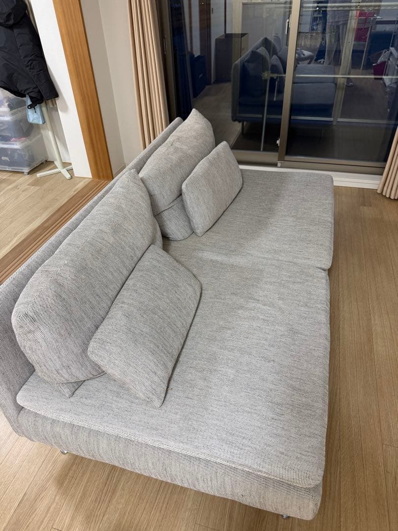【引き取り】IKEAソーデルハムントルネードグレーソファ3人掛幅186㎝