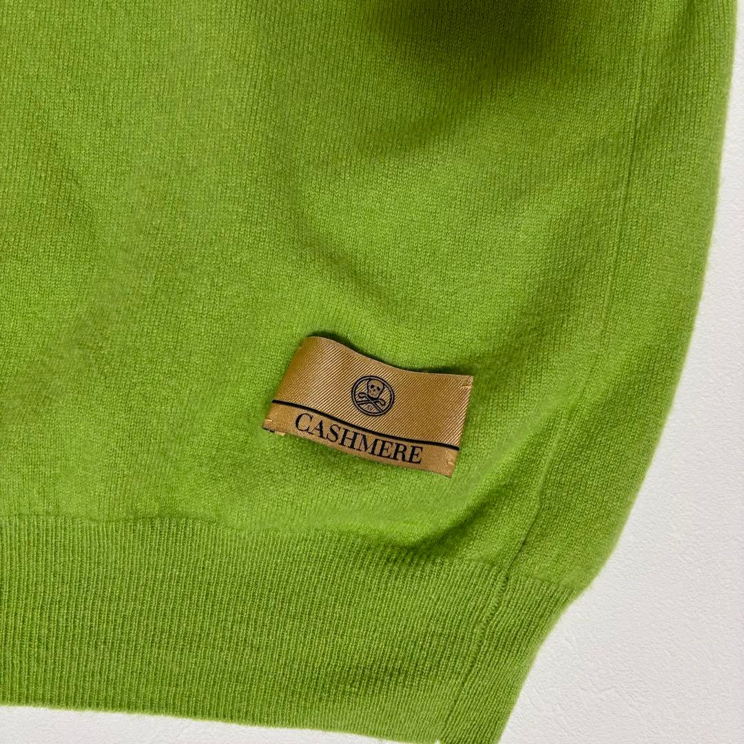 マークアンドロナ カシミヤ100％ タートルネックニット グリーン 46 ゴルフ