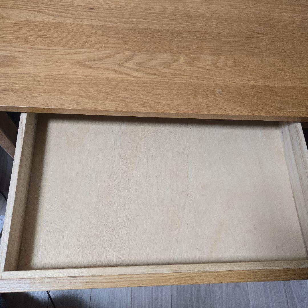 【無印良品】無垢材デスク 引出付 オーク材