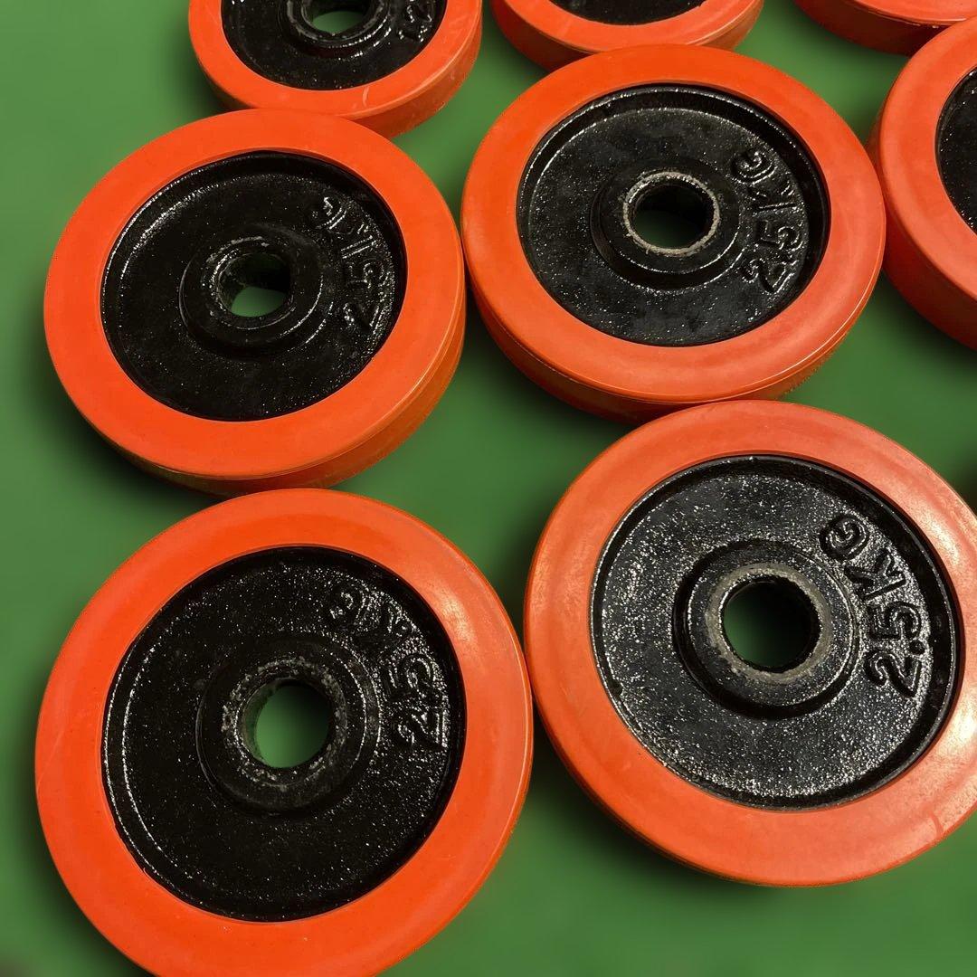 ラバー付きダンベルプレート2,5kg✖︎8枚　1.25kg✖︎4枚　28mm径