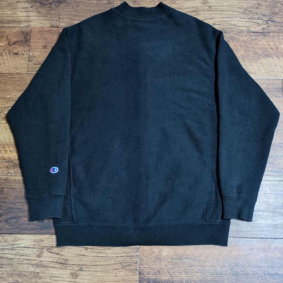 Champion　リバースウィーブ　青単タグ　スナップボタン　黒