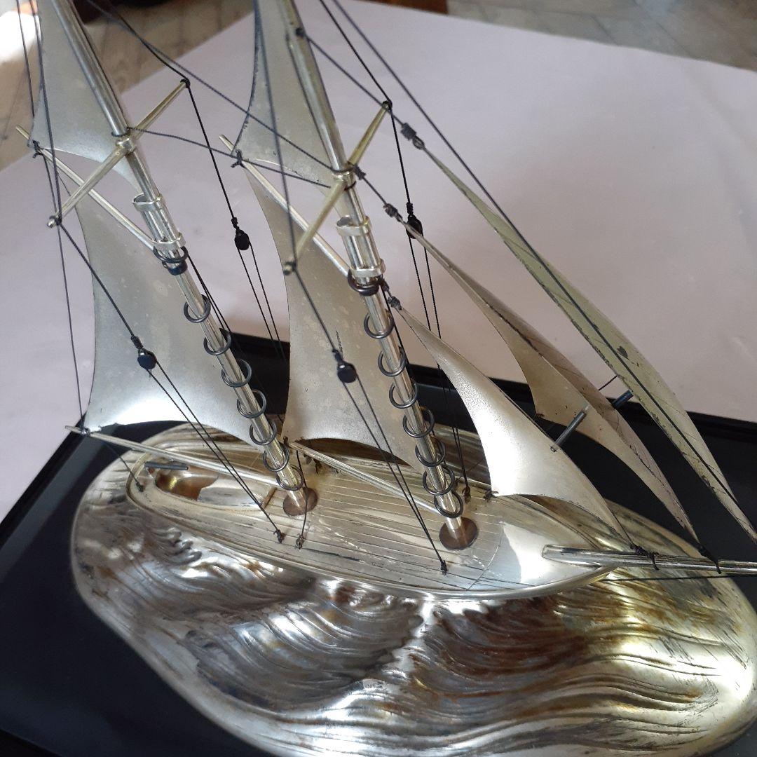 スターリングシルバー 帆船オブジェ 約30cm
