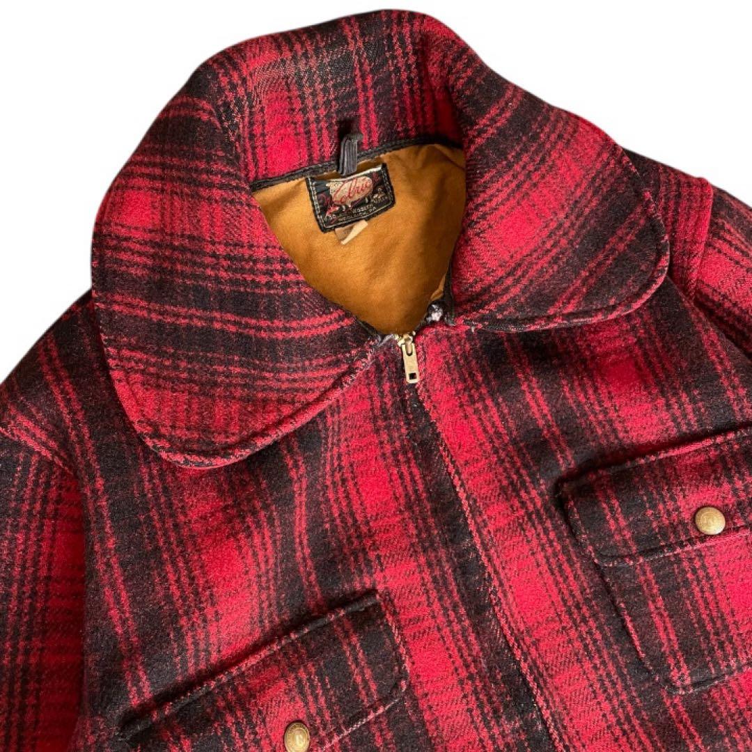 希少vintage50sWoolrichバッファローチェックウールジャケット古着