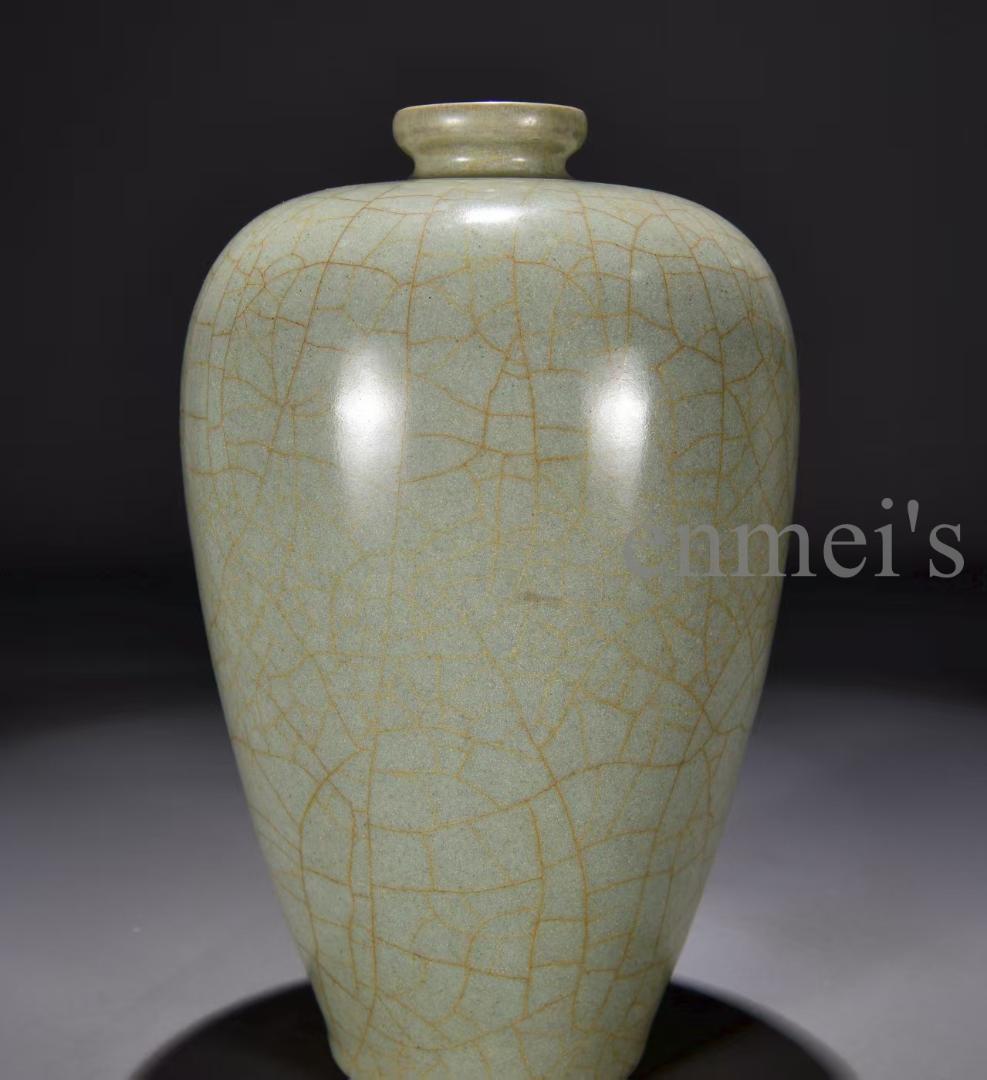 中国古美術 宋・官窯製 梅瓶 壺 花瓶 古陶磁 茶道具 唐物 時代物 文房置物