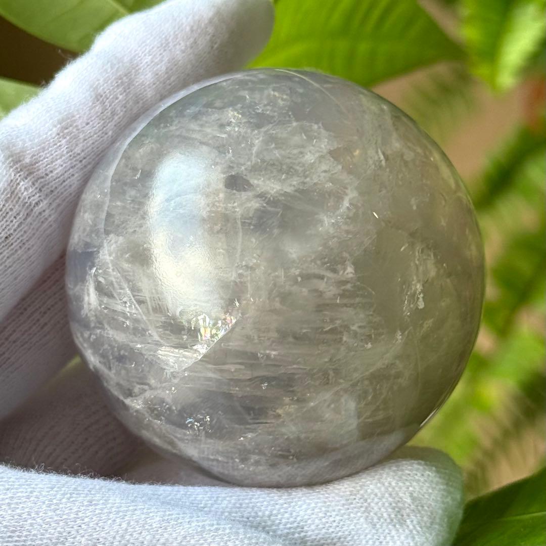 ブルーローズクォーツ　グレー　スフィア　53mm マダガスカル産　天然石