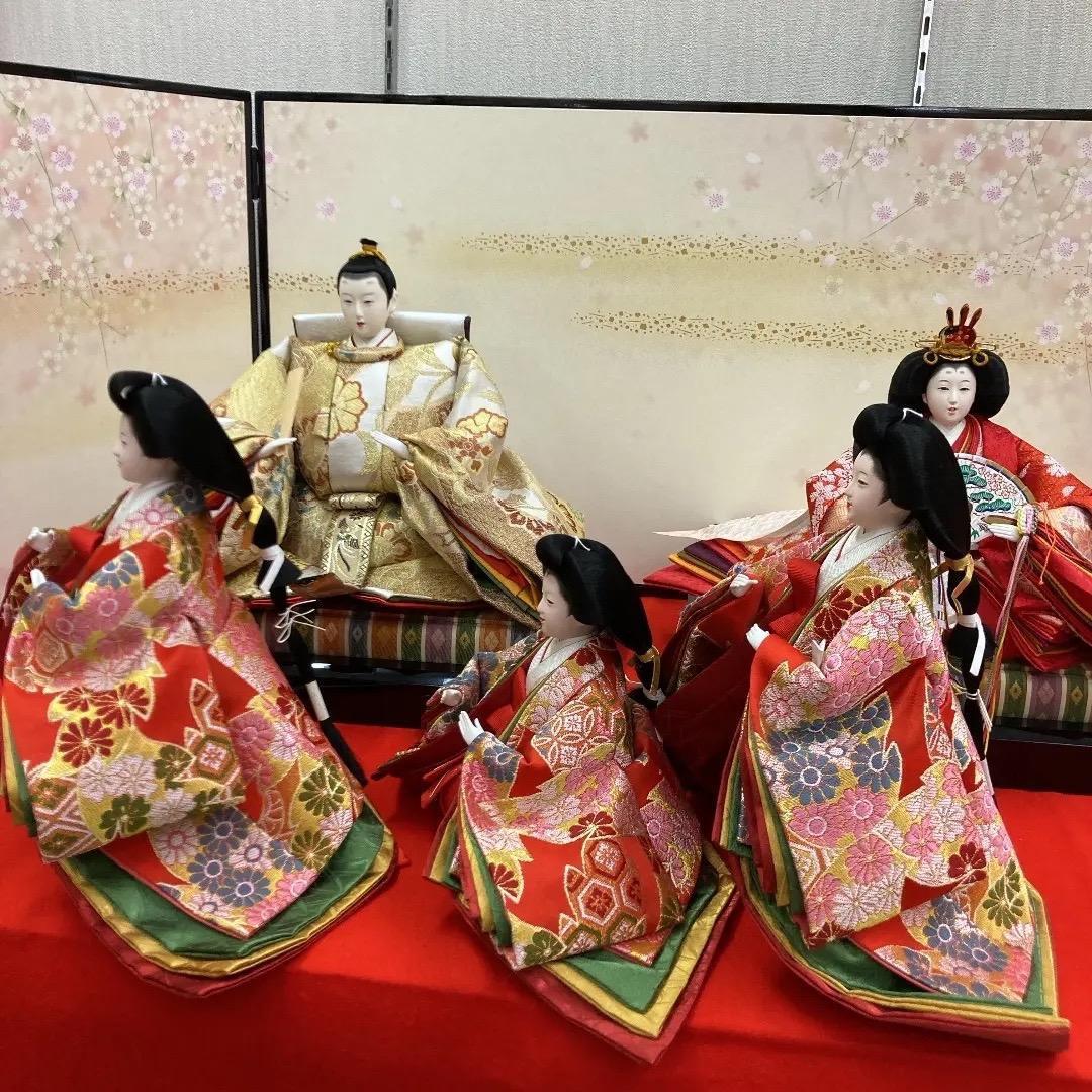 C4 豪華な衣裳　ひな人形　三人官女のみ　三五サイズ　雛飾り　雛人形