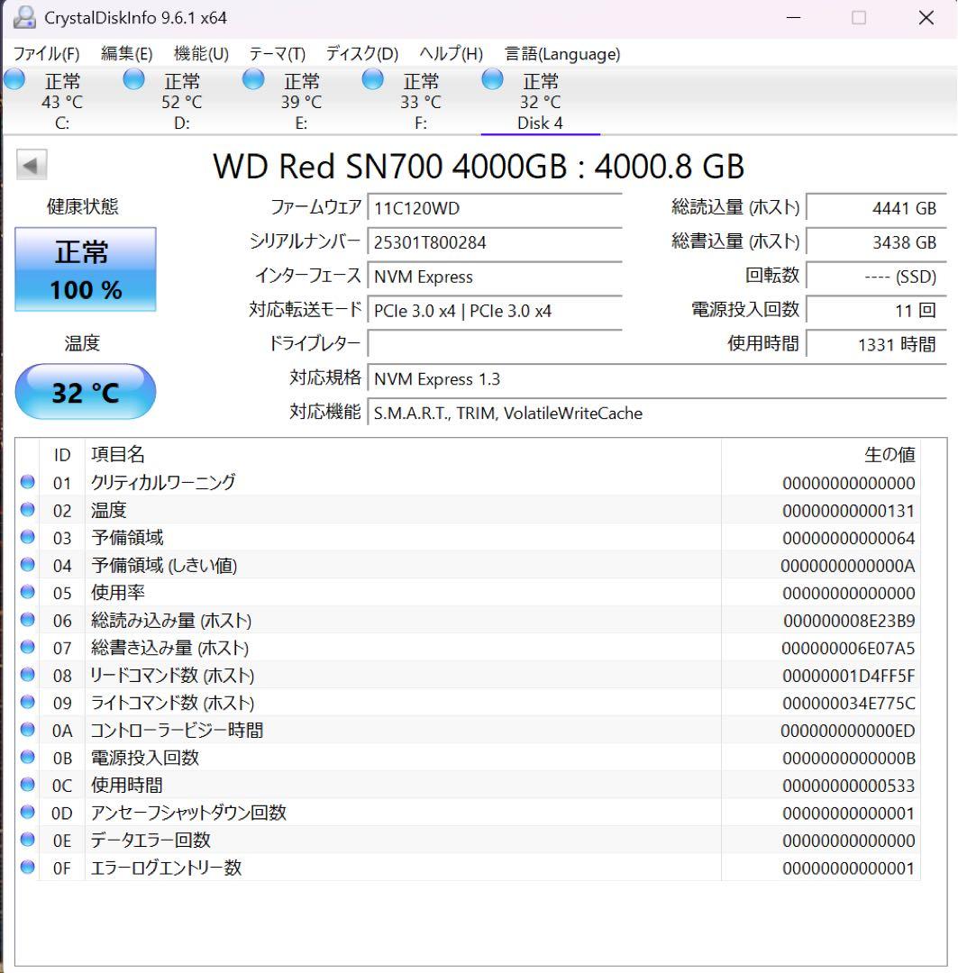 WD Red SN700 NVMe SSD 4TB ②