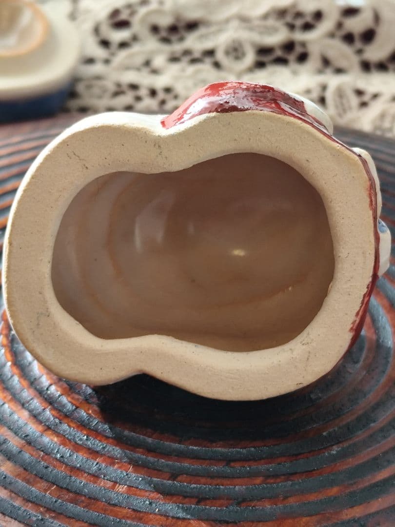 陶器　茶道具 香合 クリスマス サンタクロース 浅見与し三作 吉峯窯　茶道