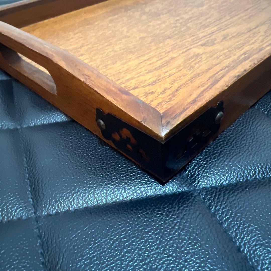 木製のブラウン長方形トレイ　10枚セット