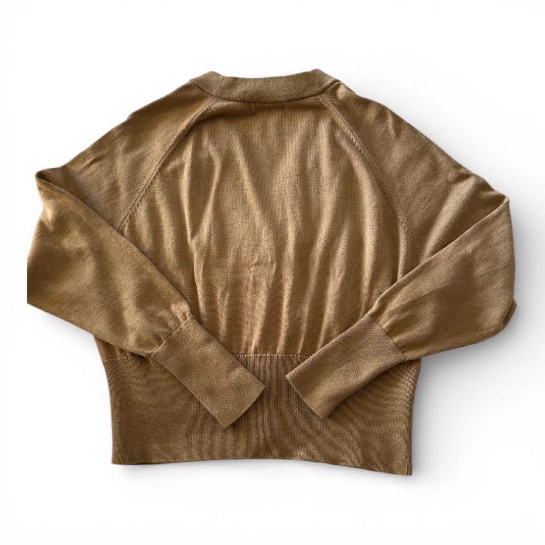 美品 FRED PERRY ベージュ Vネックカーディガン UK10