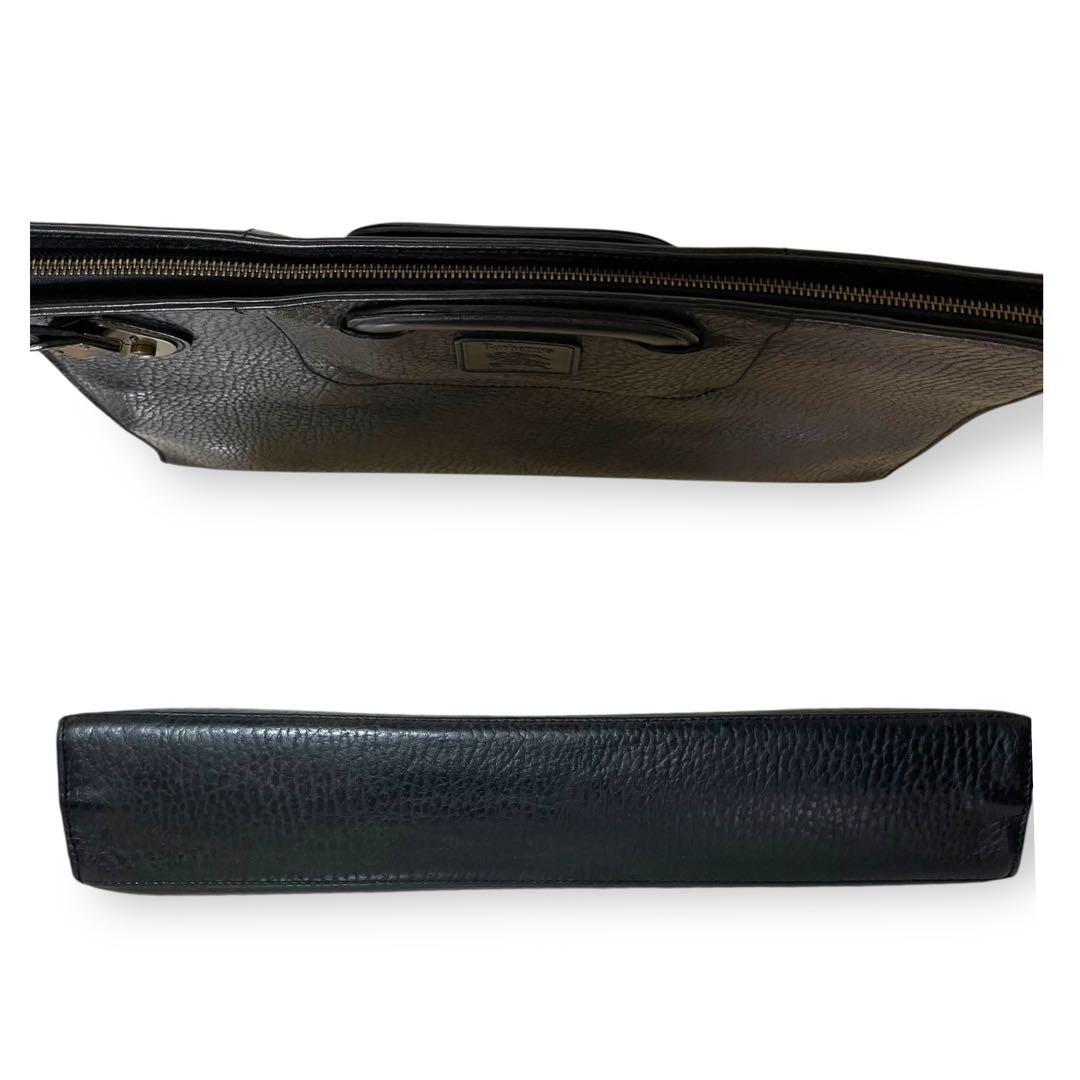 美品 バーバリー A4収納 ビジネスバッグ ブリーフケース レザー 鍵付き