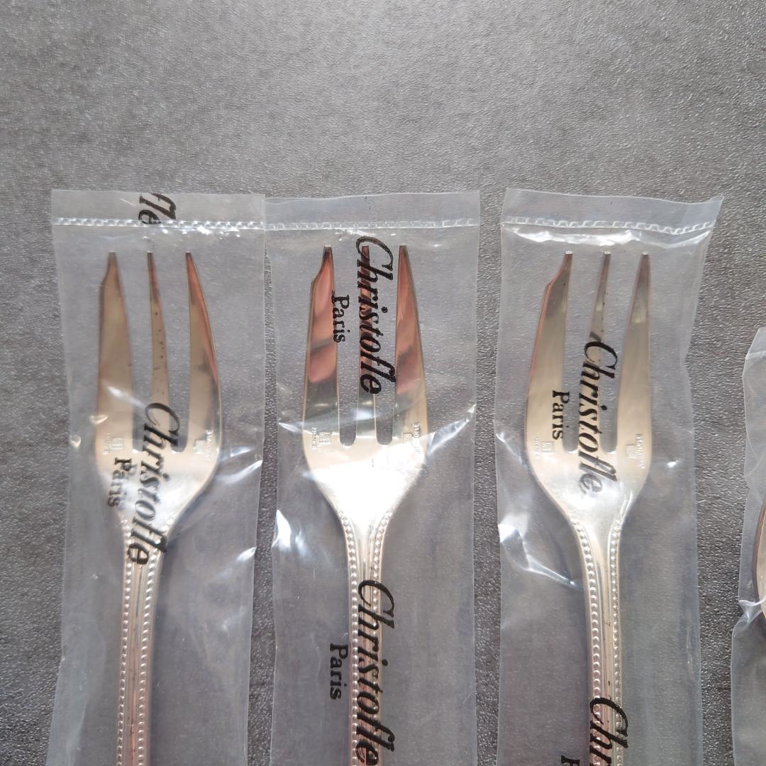 クリストフル パール ケーキフォーク コーヒースプーン 未開封 6点