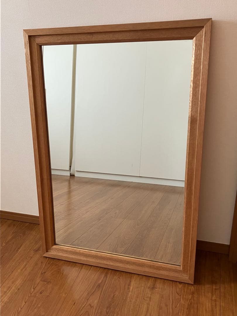 木製　鏡　立て掛け　ウォールミラー　姿見　大型
