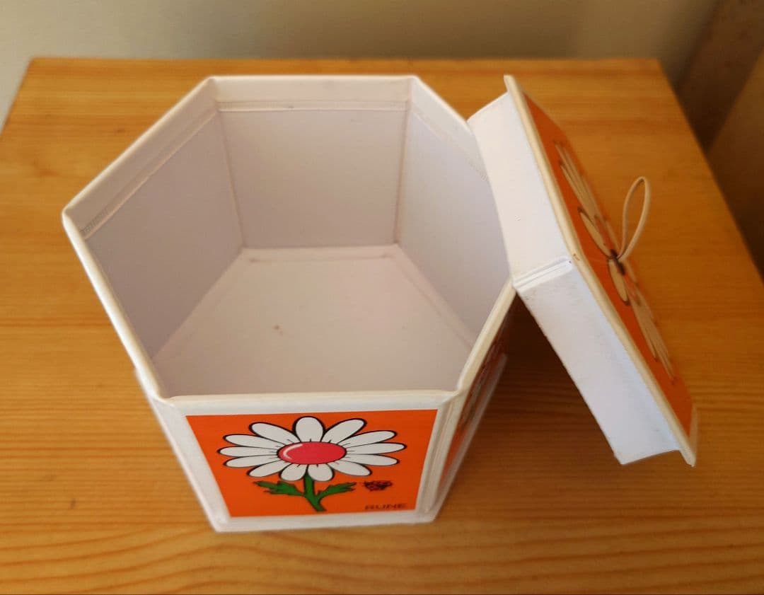 内藤ルネRUNE 六角形小物入れ デイジー 昭和レトロ ビンテージ