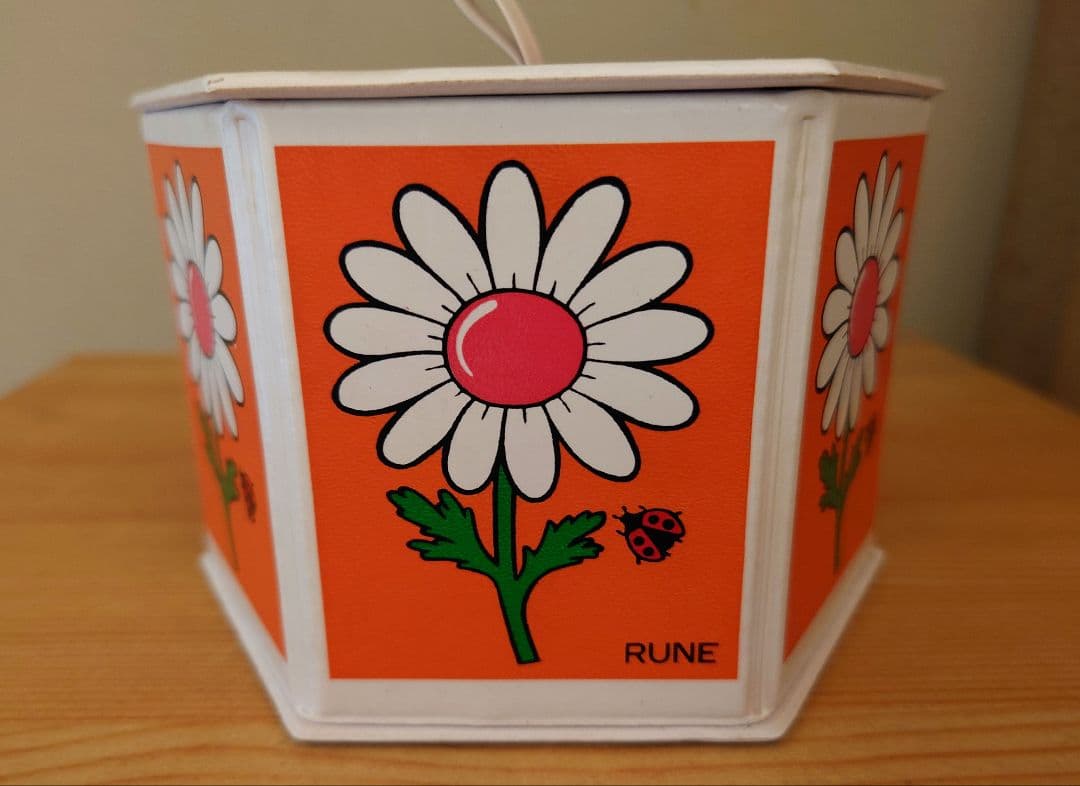 内藤ルネRUNE 六角形小物入れ デイジー 昭和レトロ ビンテージ