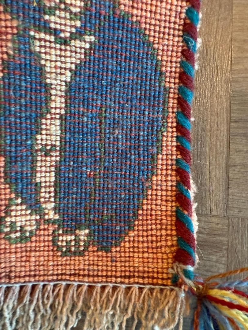 ペルシャギャッベ (ギャベ) チェアマット 39x38cm ギャッベ ラグ 玄関