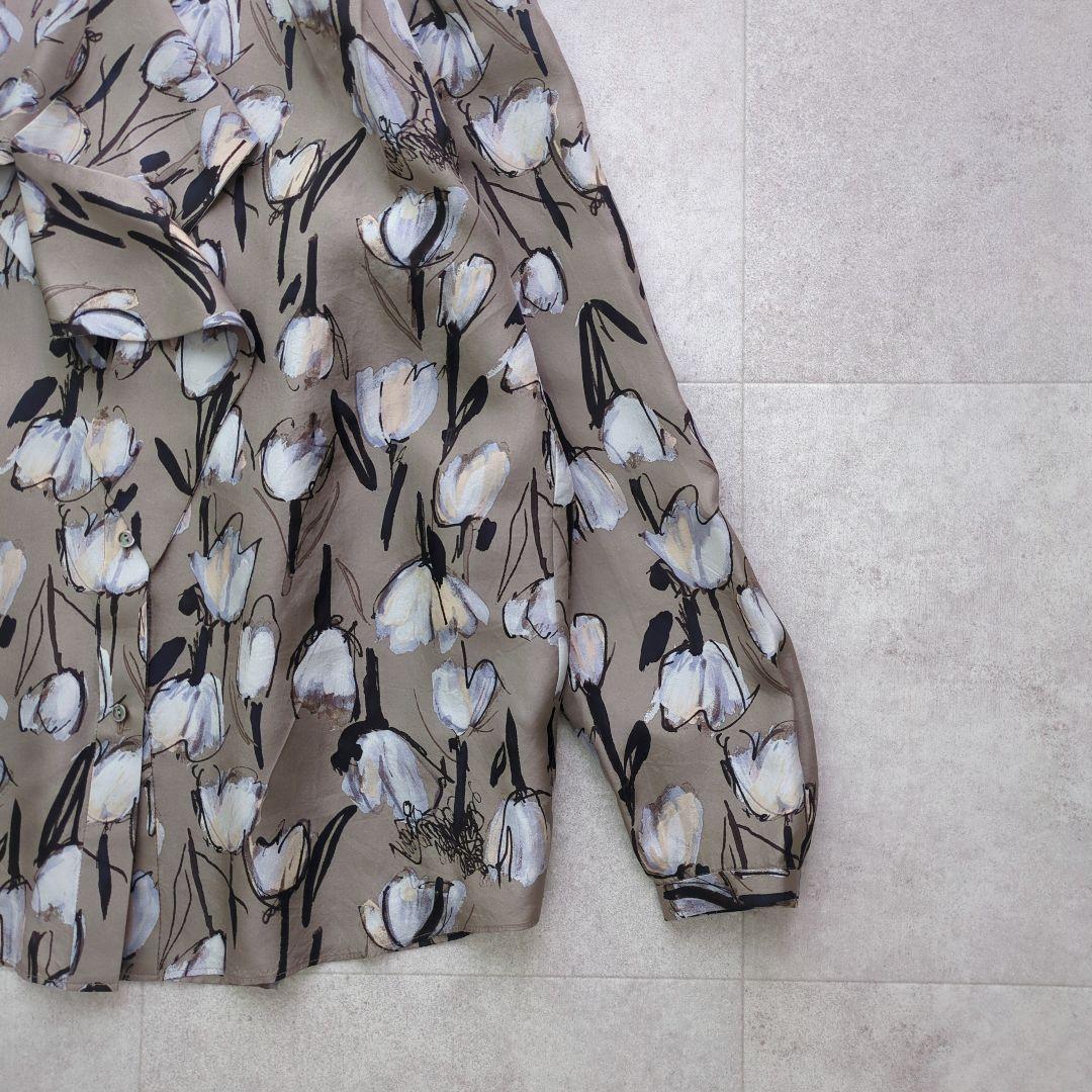 美品✨ トゥモローランドコレクション シルク100% ブラウス ボウタイ 花柄