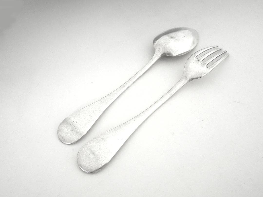 フランス　シルバースプーン＆フォーク　H&C　 純銀
