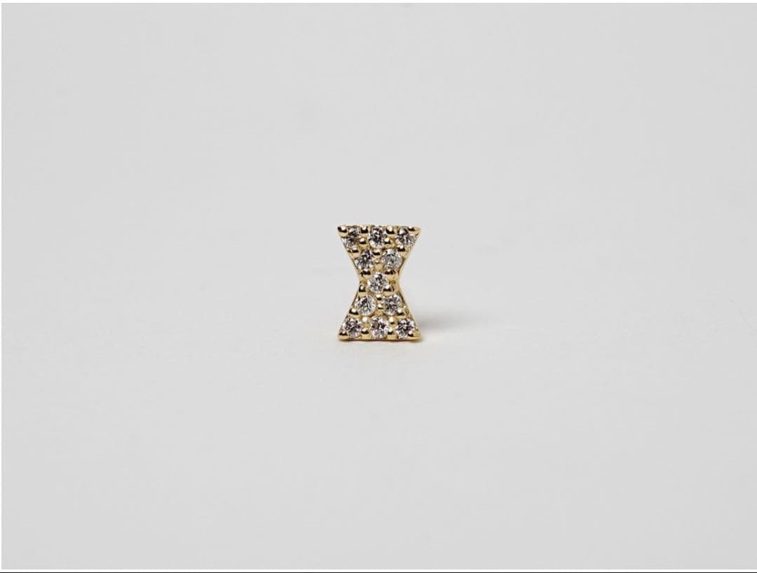 【RAPA】K18リボンタイ　ダイヤモンドピアス/片耳