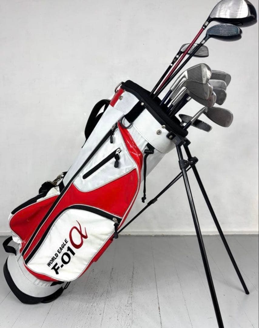 ゴルフクラブ　セット 赤/白 キャディバッグ付き