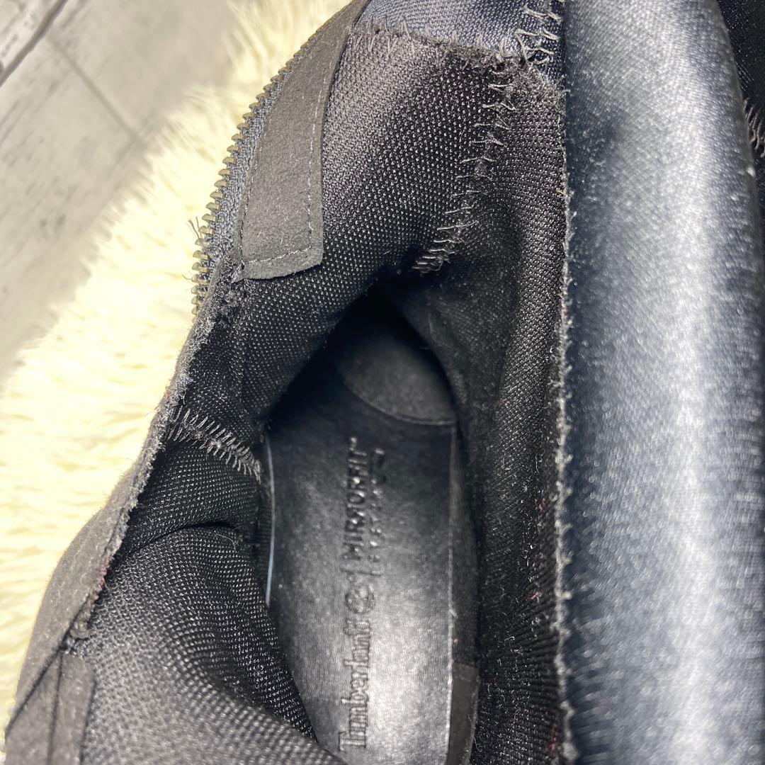 美品✨ティンバーランド レザーロングブーツ サイドジップ ウォータープルーフ 黒