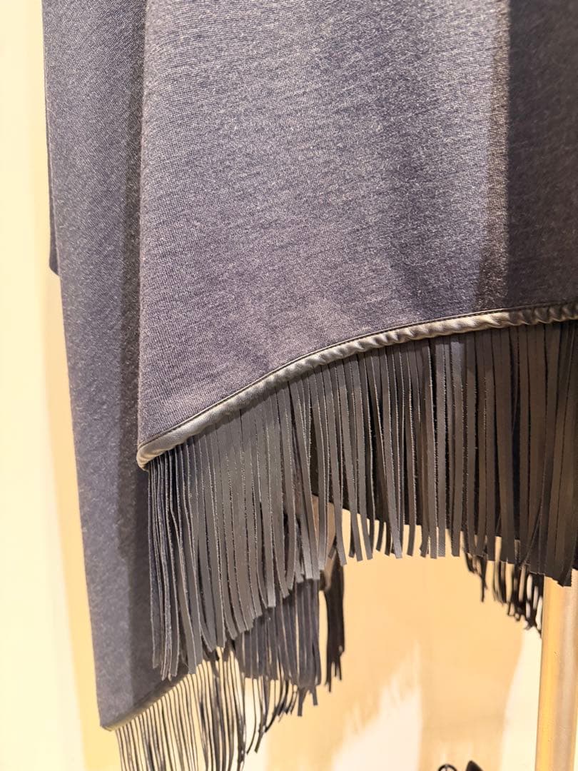 SEMICOUTURE フリンジ付きポンチョケープコート ほぼ未使用