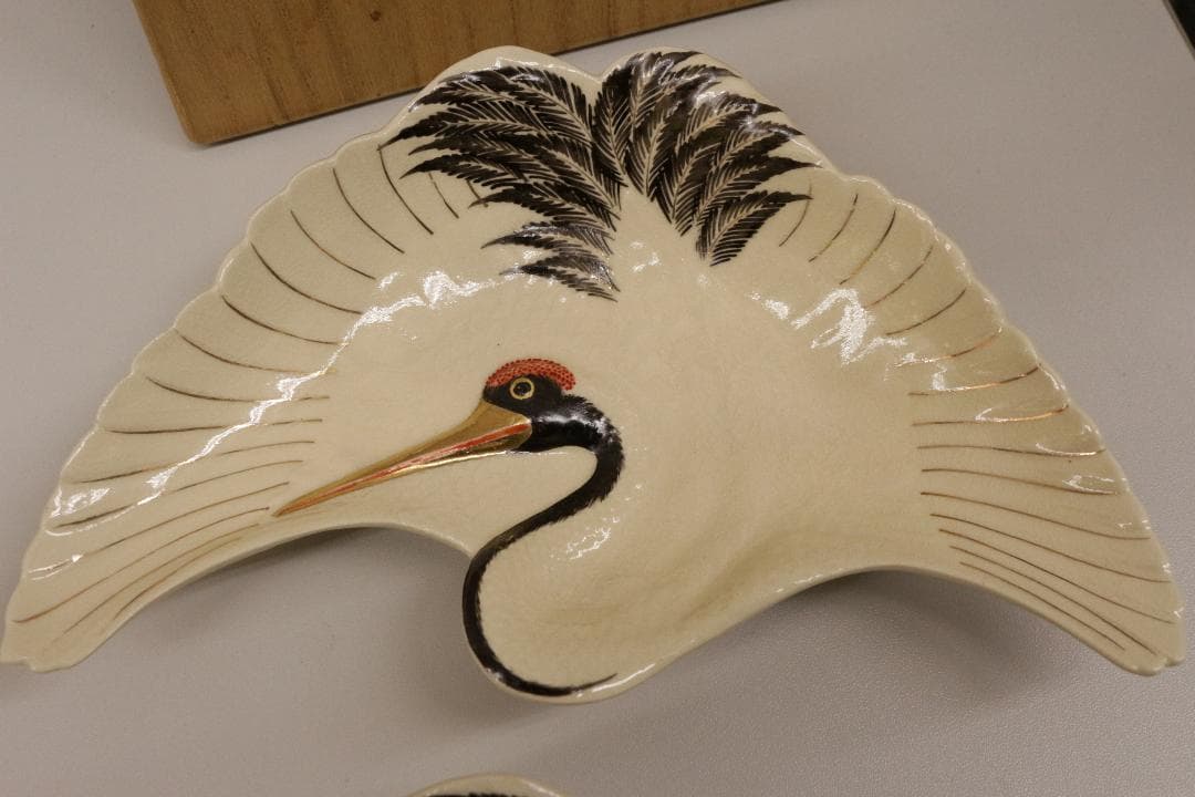 薩摩焼宗家★壽宮陶苑★鶴型伺付★５枚組★鶴の形の皿5枚